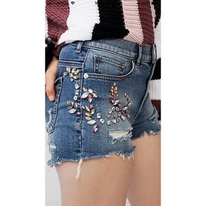 Express high waisted jeweled shorts